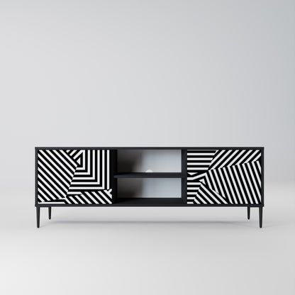 Mobile TV ILLUSIONARY LATTICE a 2 ante con finitura nera