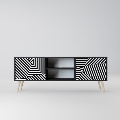 Mobile TV ILLUSIONARY LATTICE a 2 ante con finitura nera