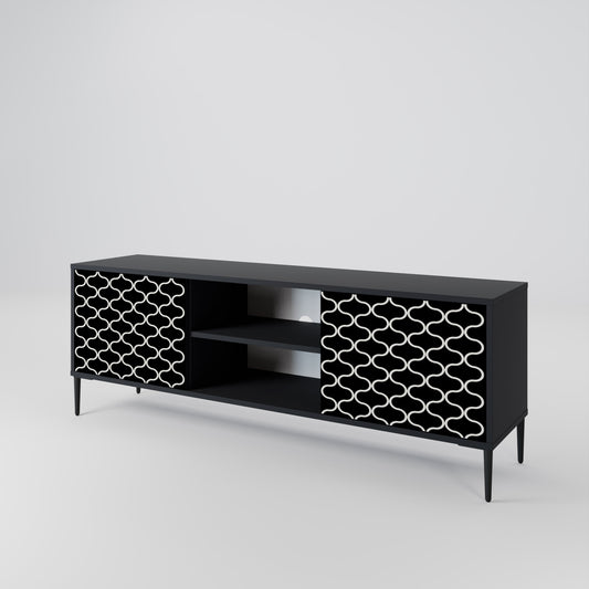 Mobile TV TESSELATED BLACKNESS a 2 ante con finitura nera