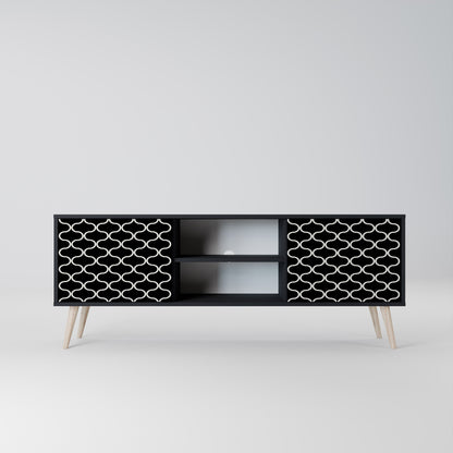 TESSELATED BLACKNESS 2-Door TV Stand in Black Finish