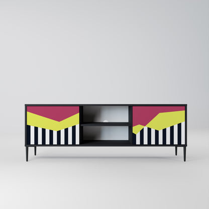 Mobile TV a 2 ante PIANO FANTASY in finitura nera