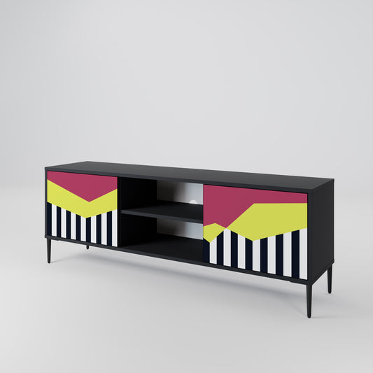 Mobile TV a 2 ante PIANO FANTASY in finitura nera