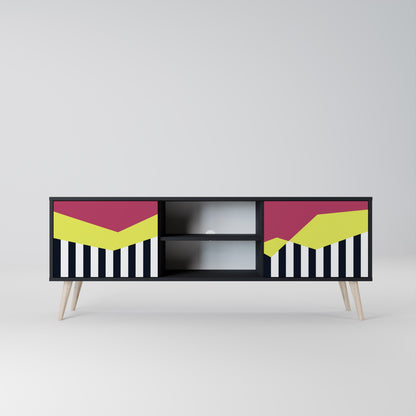 Mobile TV a 2 ante PIANO FANTASY in finitura nera