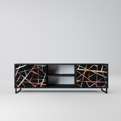 Mobile TV POLYGON VERVE a 2 ante con finitura nera