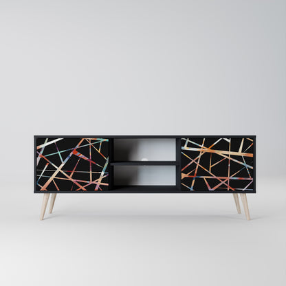 Mobile TV POLYGON VERVE a 2 ante con finitura nera