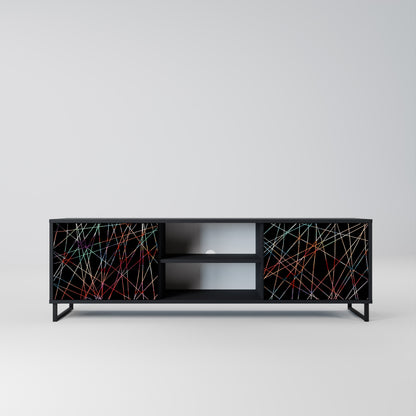 Mobile TV LUMINOUS SNARE a 2 ante con finitura nera