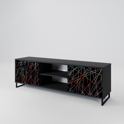Mobile TV LUMINOUS SNARE a 2 ante con finitura nera