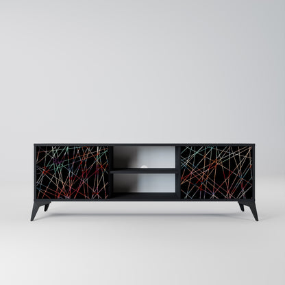 Mobile TV LUMINOUS SNARE a 2 ante con finitura nera