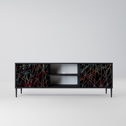 Mobile TV LUMINOUS SNARE a 2 ante con finitura nera