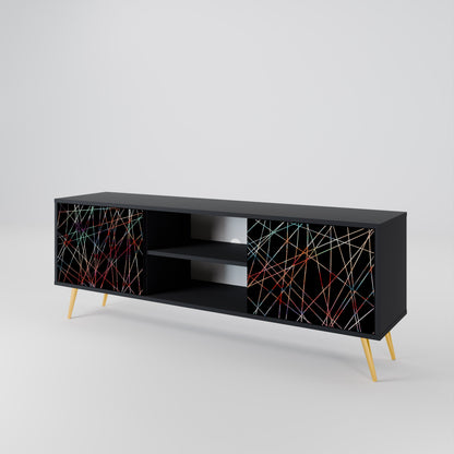 Mobile TV LUMINOUS SNARE a 2 ante con finitura nera