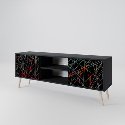 Mobile TV LUMINOUS SNARE a 2 ante con finitura nera