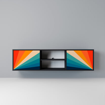 PRISM CONCUSSION 2-Door TV Stand in Black Finish