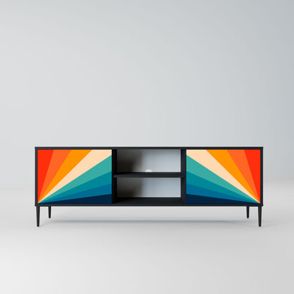 PRISM CONCUSSION 2-Door TV Stand in Black Finish