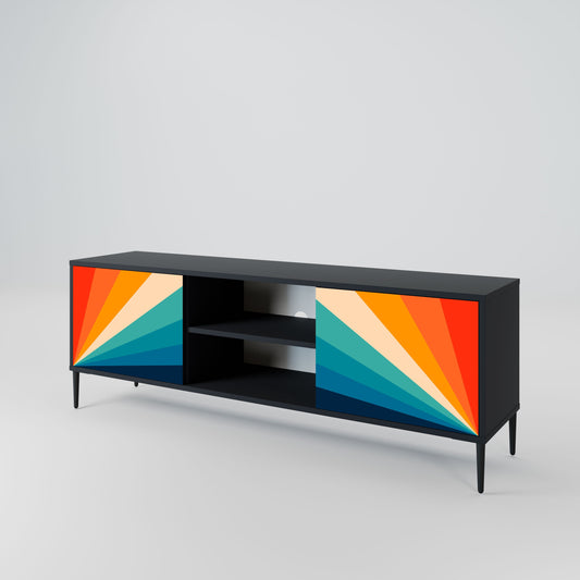 PRISM CONCUSSION 2-Door TV Stand in Black Finish
