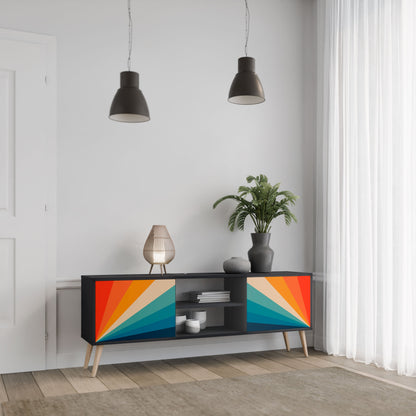 PRISM CONCUSSION 2-Door TV Stand in Black Finish