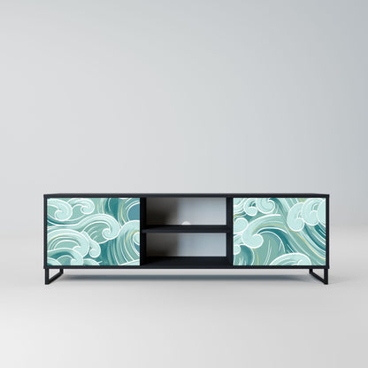 ASIAN SWAY 2-Door TV Stand in Black Finish