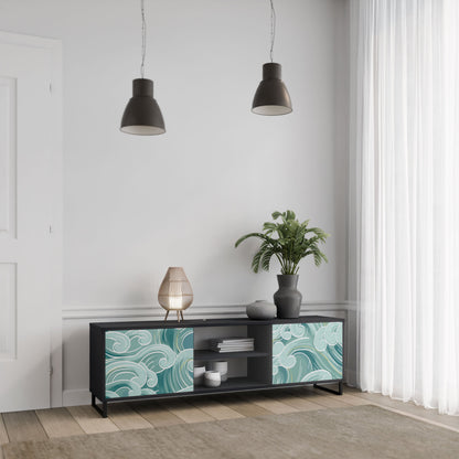 ASIAN SWAY 2-Door TV Stand in Black Finish