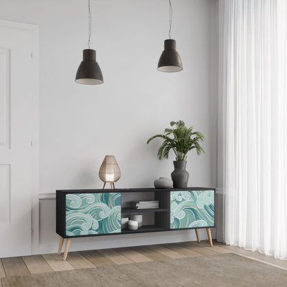 ASIAN SWAY 2-Door TV Stand in Black Finish