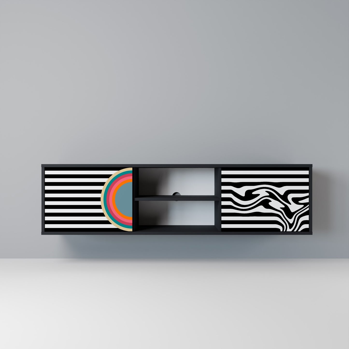 SPECTRA SHOWCASE 2-Door TV Stand in Black Finish