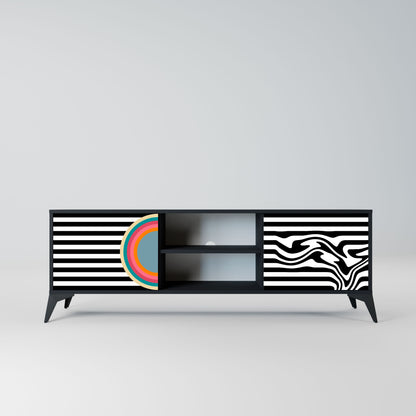 SPECTRA SHOWCASE 2-Door TV Stand in Black Finish