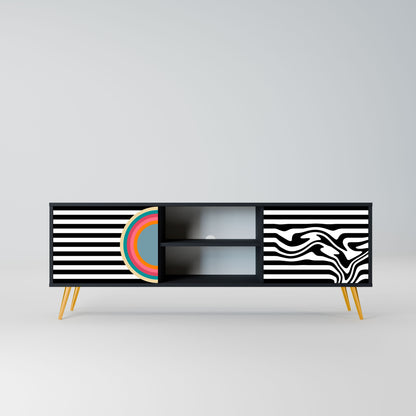 SPECTRA SHOWCASE 2-Door TV Stand in Black Finish
