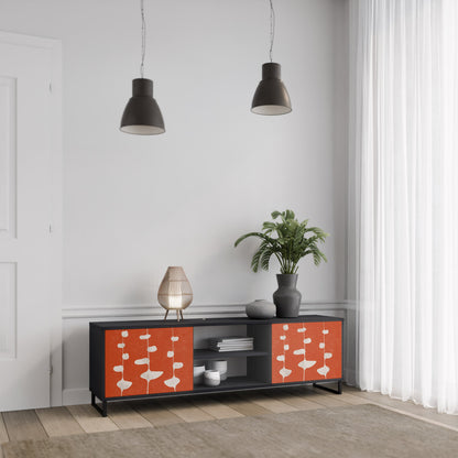 Mobile TV COURAGE MOLD a 2 ante con finitura nera