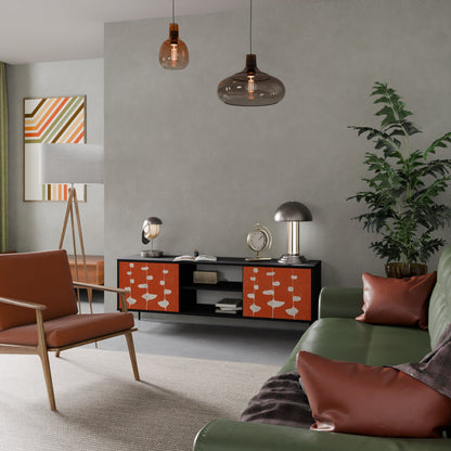 Mobile TV COURAGE MOLD a 2 ante con finitura nera