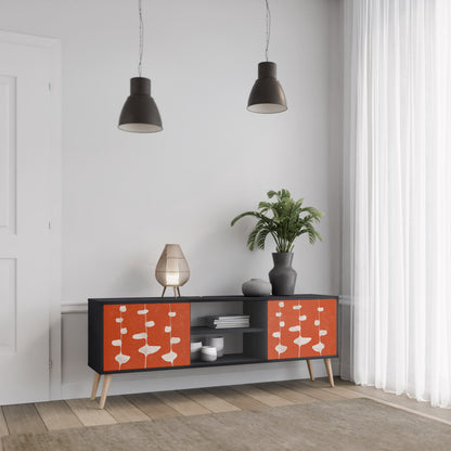 Mobile TV COURAGE MOLD a 2 ante con finitura nera