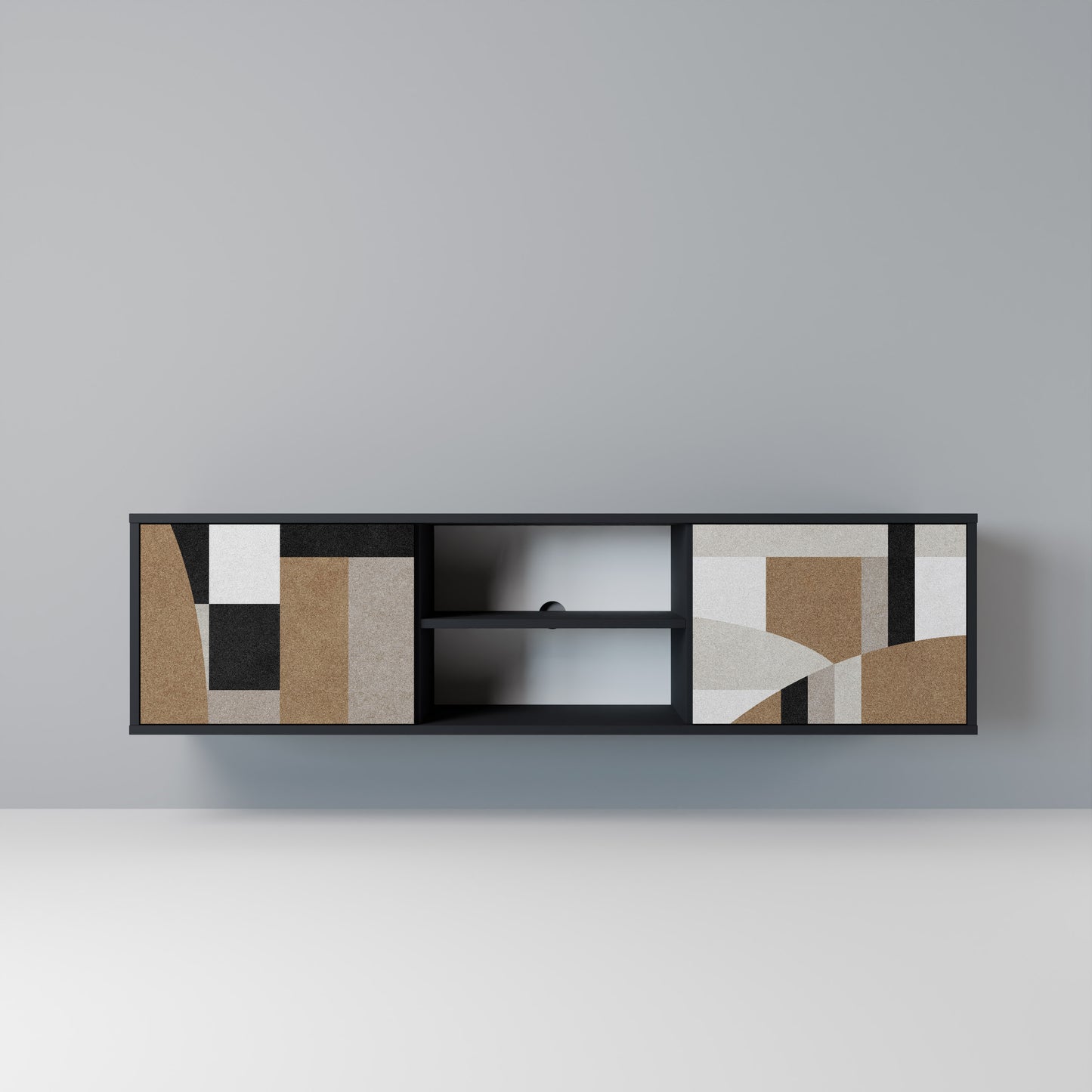 DELICATE MEMENTO Mobile TV a 2 Ante in Finitura Nera