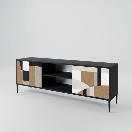 DELICATE MEMENTO 2-Door TV Stand in Black Finish