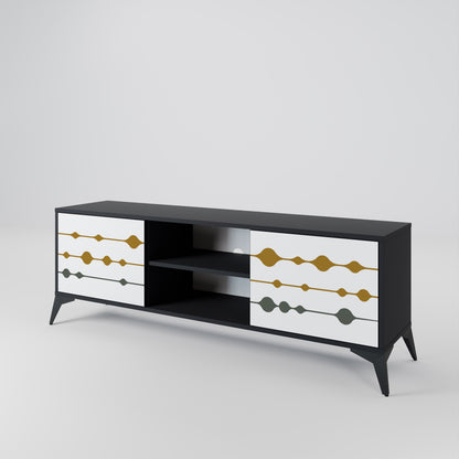 VIVID TONE 2-Door TV Stand in Black Finish