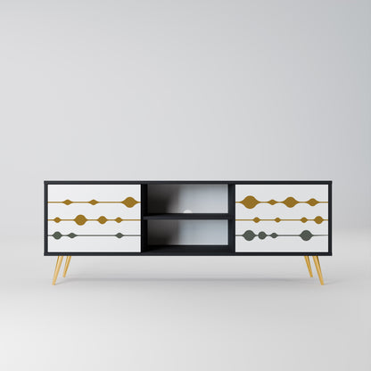 VIVID TONE 2-Door TV Stand in Black Finish
