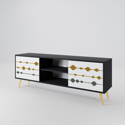 VIVID TONE 2-Door TV Stand in Black Finish