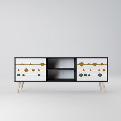 VIVID TONE 2-Door TV Stand in Black Finish