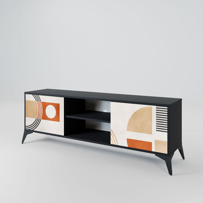 SPACE AROUND 2-Door TV Stand in Black Finish