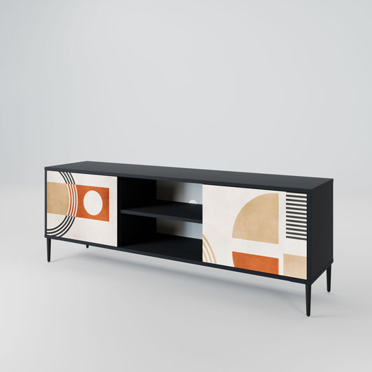SPACE AROUND 2-Door TV Stand in Black Finish