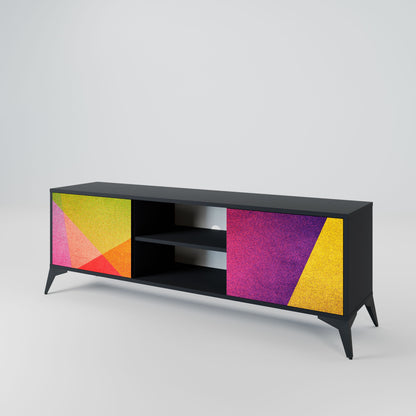 VIVID GEOMETRY 2-Door TV Stand in Black Finish