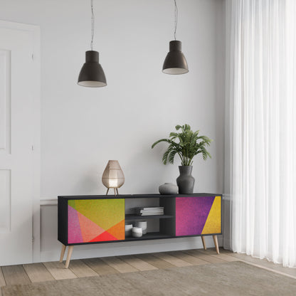 VIVID GEOMETRY 2-Door TV Stand in Black Finish