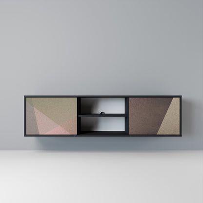 BEIGE GEOMETRY Mobile TV a 2 Ante in Finitura Nera
