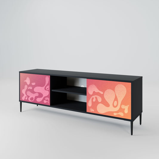 IRREGULAR PINK 2-Door TV Stand in Black Finish