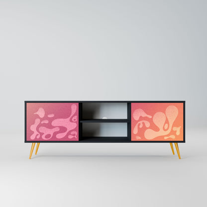 IRREGULAR PINK 2-Door TV Stand in Black Finish