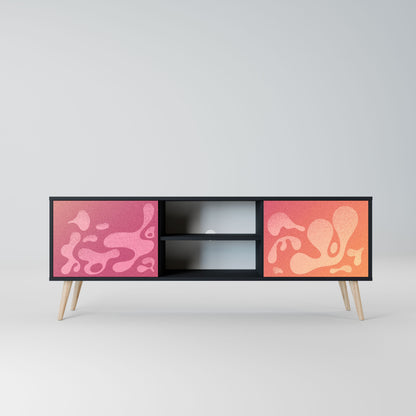 IRREGULAR PINK 2-Door TV Stand in Black Finish