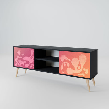 IRREGULAR PINK 2-Door TV Stand in Black Finish
