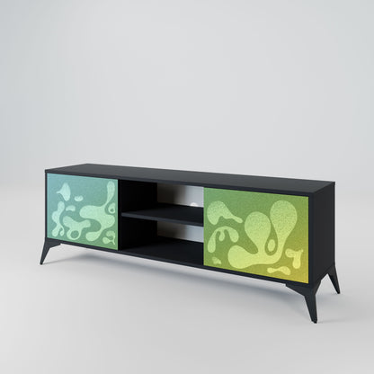 IRREGULAR BLUE 2-Door TV Stand in Black Finish