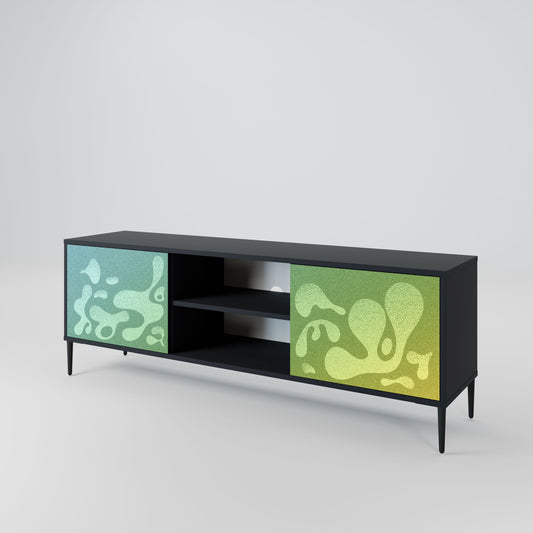 IRREGULAR BLUE 2-Door TV Stand in Black Finish