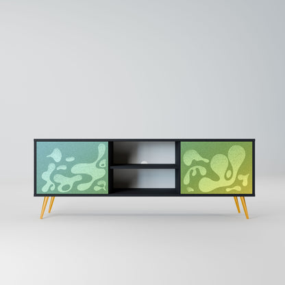 IRREGULAR BLUE 2-Door TV Stand in Black Finish