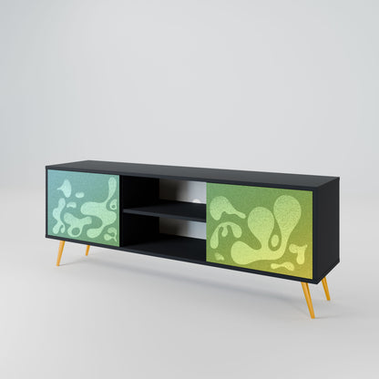 IRREGULAR BLUE 2-Door TV Stand in Black Finish
