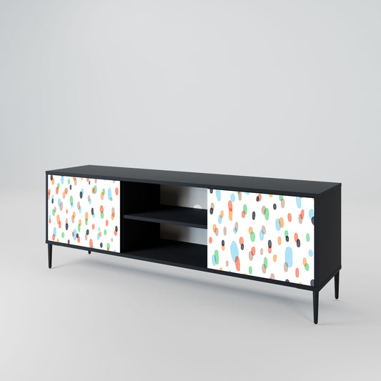 ENERGETIC SPOTS 2-Door TV Stand in Black Finish