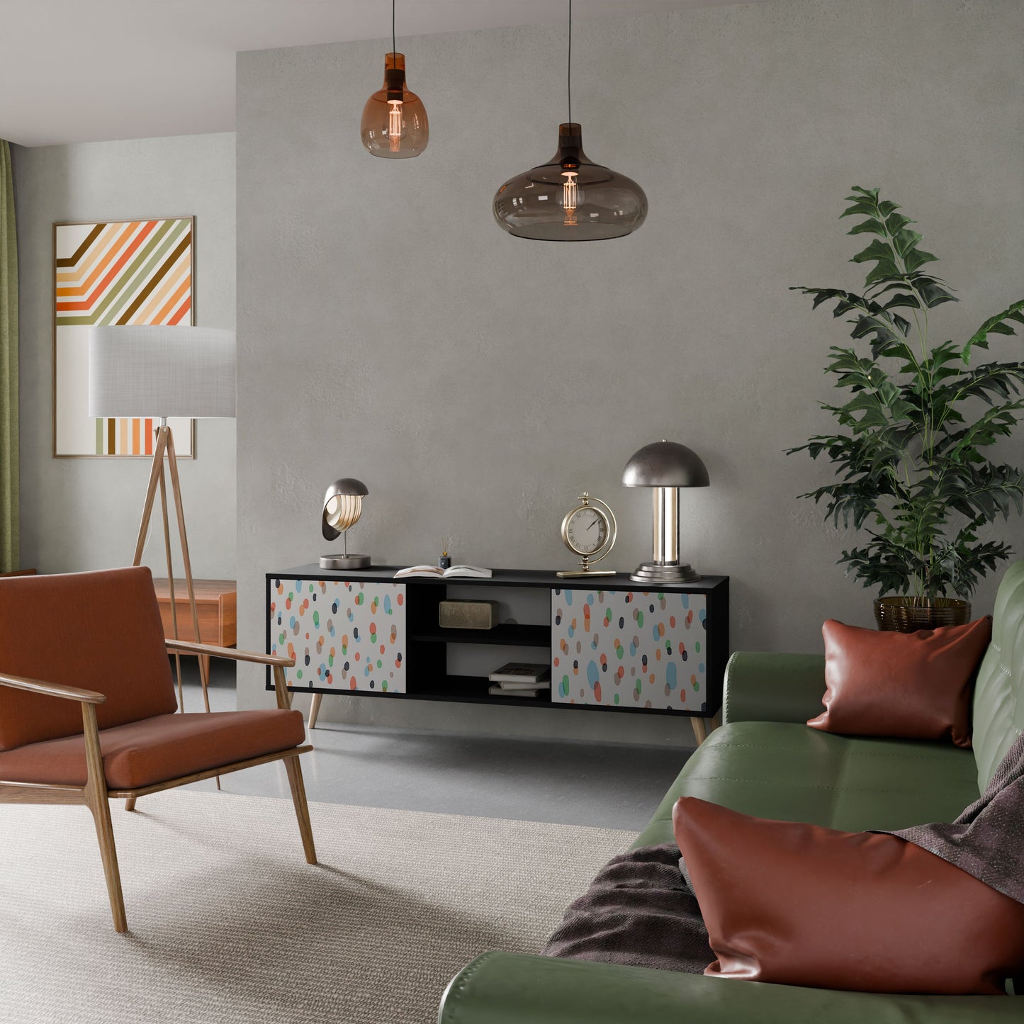 ENERGETIC SPOTS Mobile TV a 2 ante in finitura nera