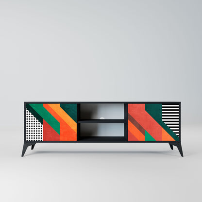 MAKESHIFT ARTISTRY 2-Door TV Stand in Black Finish